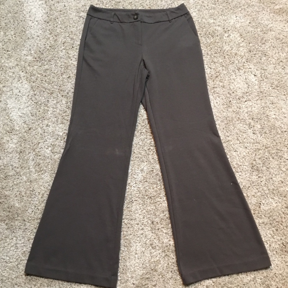 Warm brown polyester blend pants